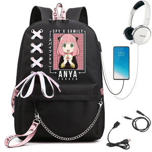 Spy X Family Anya Cosplay Backpack Lady Laptop Cartoon Backpack Bookbag
