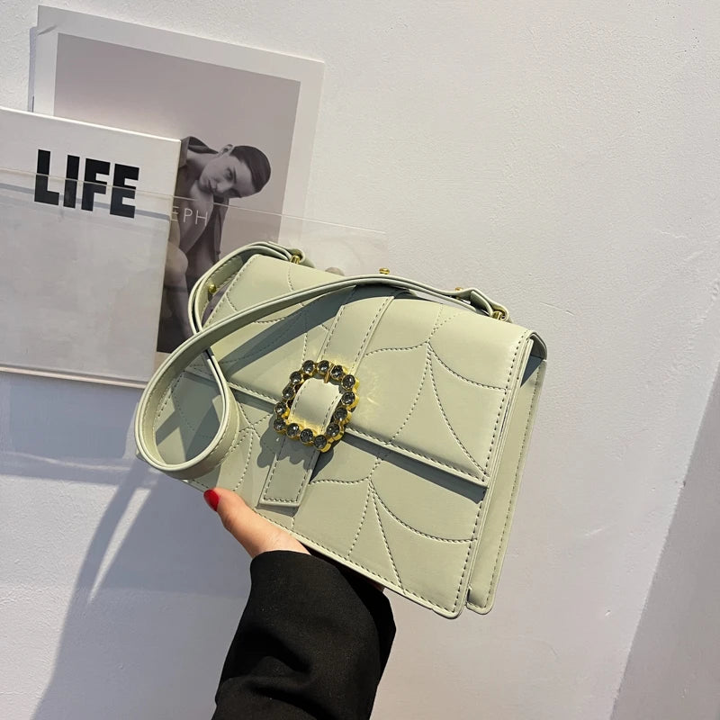 Square Bag High PU Leather Women Handbag Shoulder Messenger Bag