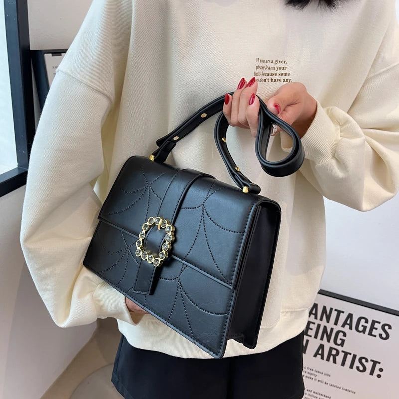 Square Bag High PU Leather Women Handbag Shoulder Messenger Bag