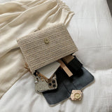 Square Rattan Bags Wild Woven Crossbody Bags For Women Straw Handbag Bags