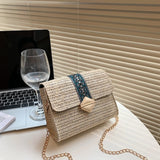 Square Rattan Bags Wild Woven Crossbody Bags For Women Straw Handbag Bags