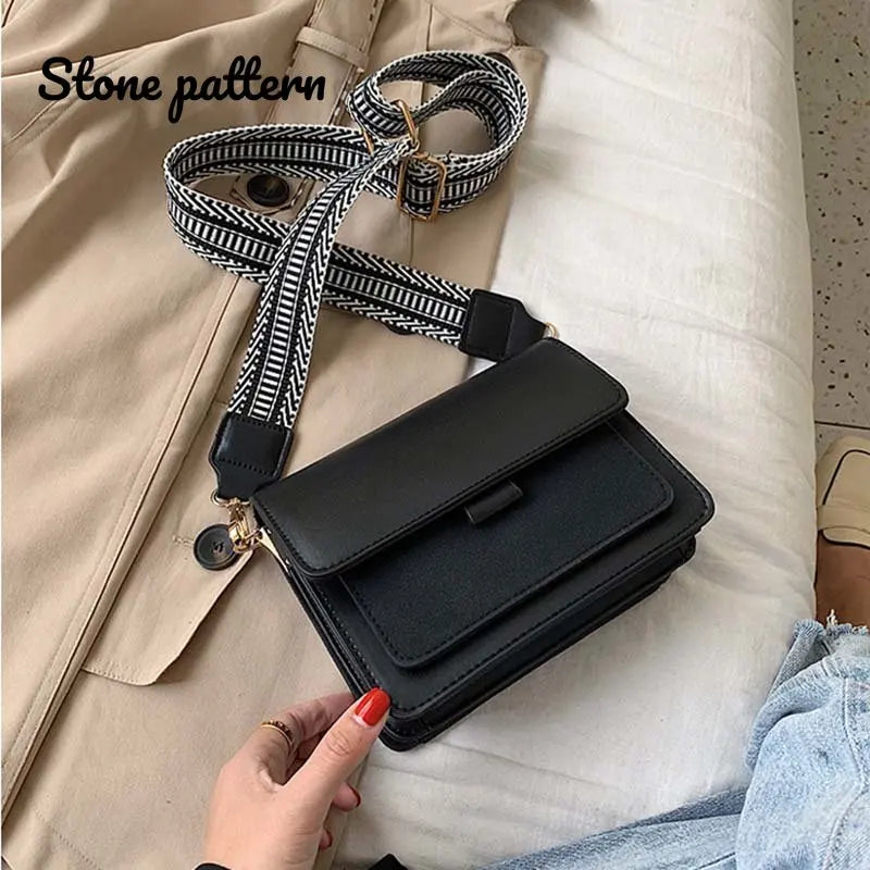 Winter Lady Messenger Bag Stone Pattern Retro Mini Shoulder Bag