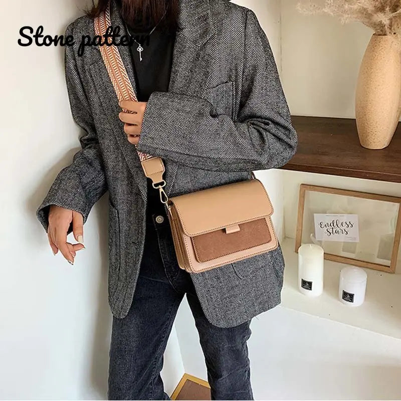 Winter Lady Messenger Bag Stone Pattern Retro Mini Shoulder Bag