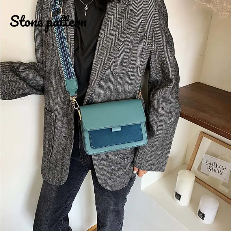 Winter Lady Messenger Bag Stone Pattern Retro Mini Shoulder Bag
