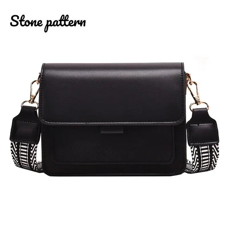 Winter Lady Messenger Bag Stone Pattern Retro Mini Shoulder Bag