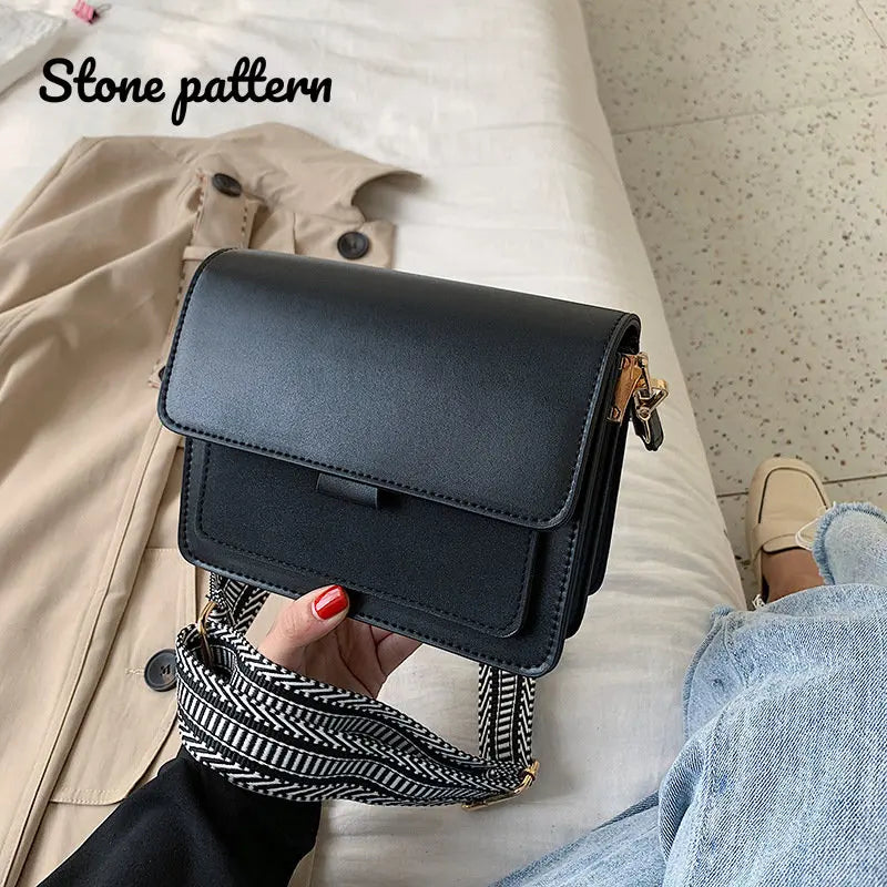 Winter Lady Messenger Bag Stone Pattern Retro Mini Shoulder Bag