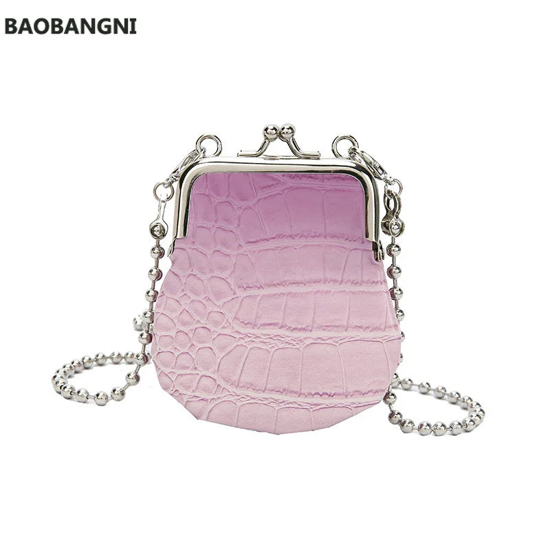 Stone Pattern PU Mini Shoulder Bag Women Lipstick Crossbody Bags
