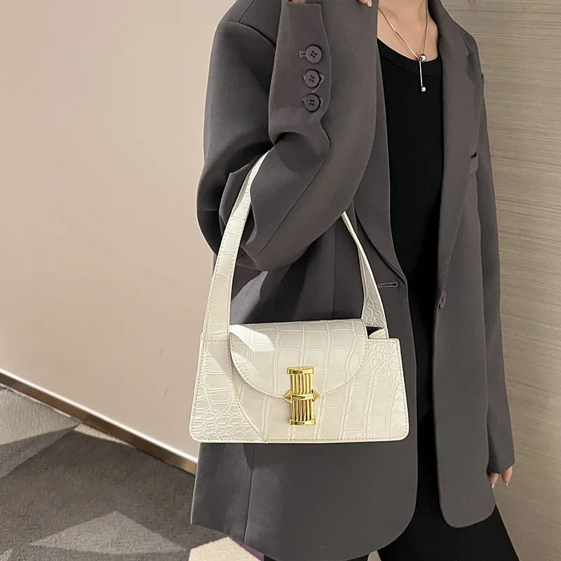 Stone Pattern Shoulder Women's Bags Handbags for Women Small Flap Shopper