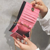 Stone Pattern PU Leather Mini Crossbody Bag for Women