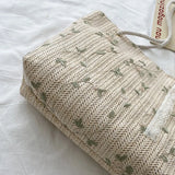 Small Lace Flower Straw Bag Western Style Beach Tote