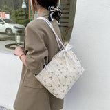 Small Lace Flower Straw Bag Western Style Beach Tote