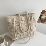 Small Lace Flower Straw Bag Western Style Beach Tote