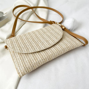 Straw Crossbody Bag Beach Envelope Purse Wallet