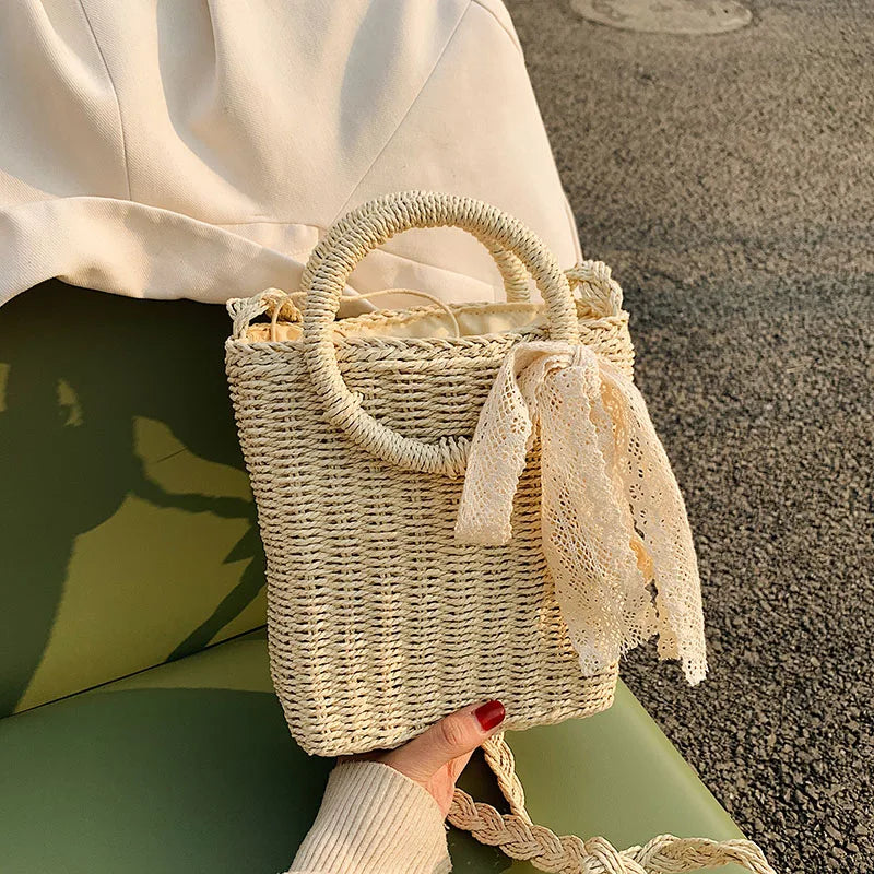 Straw Weave Handbags Women Bags Vacation Female Shoulder Bag Crossbody