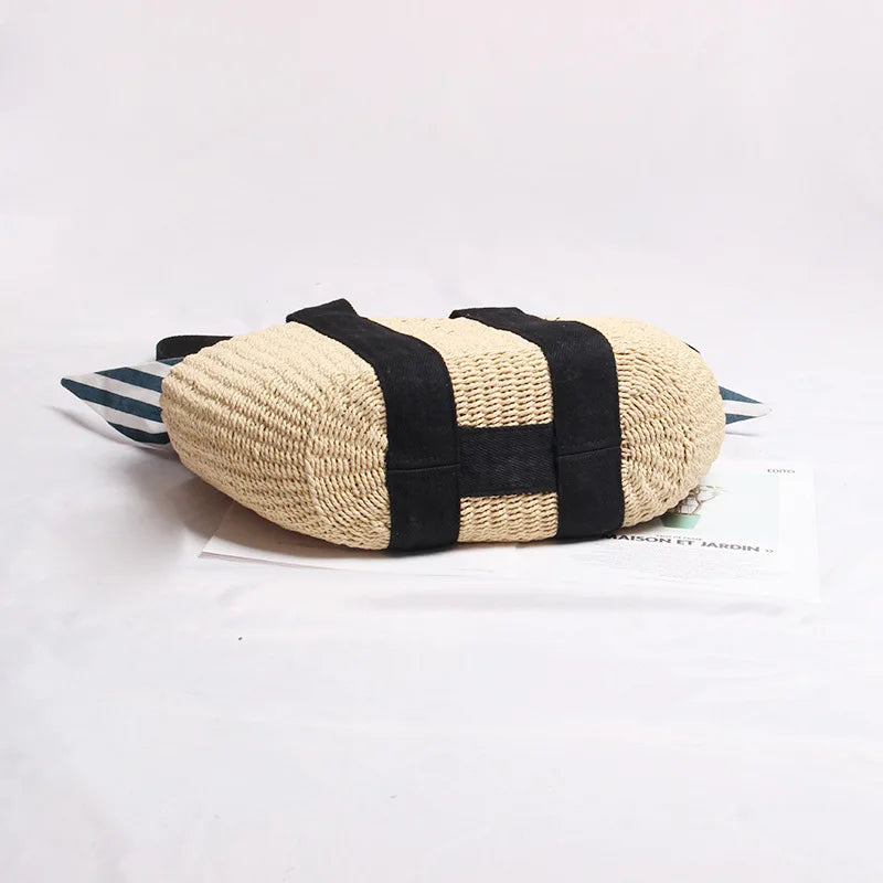 Straw Woven Bag Hand-woven Handbag Female Shoulder Portable Beach Bag