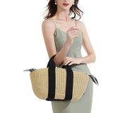 Straw Woven Bag Hand-woven Handbag Female Shoulder Portable Beach Bag