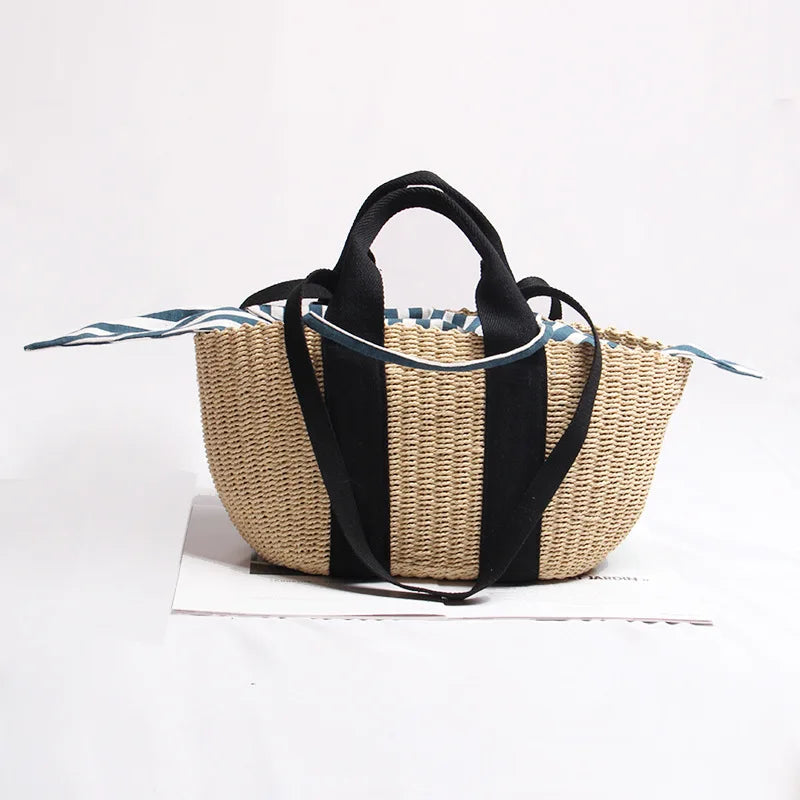 Straw Woven Bag Hand-woven Handbag Female Shoulder Portable Beach Bag