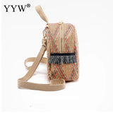 Straw Woven Small Travel Backpacks Women Shoulder School Bags