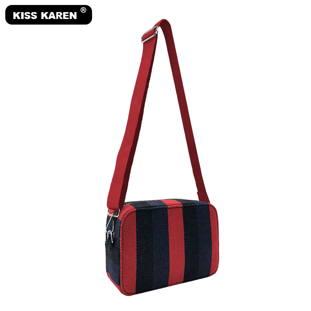 Striped Women Messenger Bags Women's Shoulder Bags Lady Purse Cross-body Bags