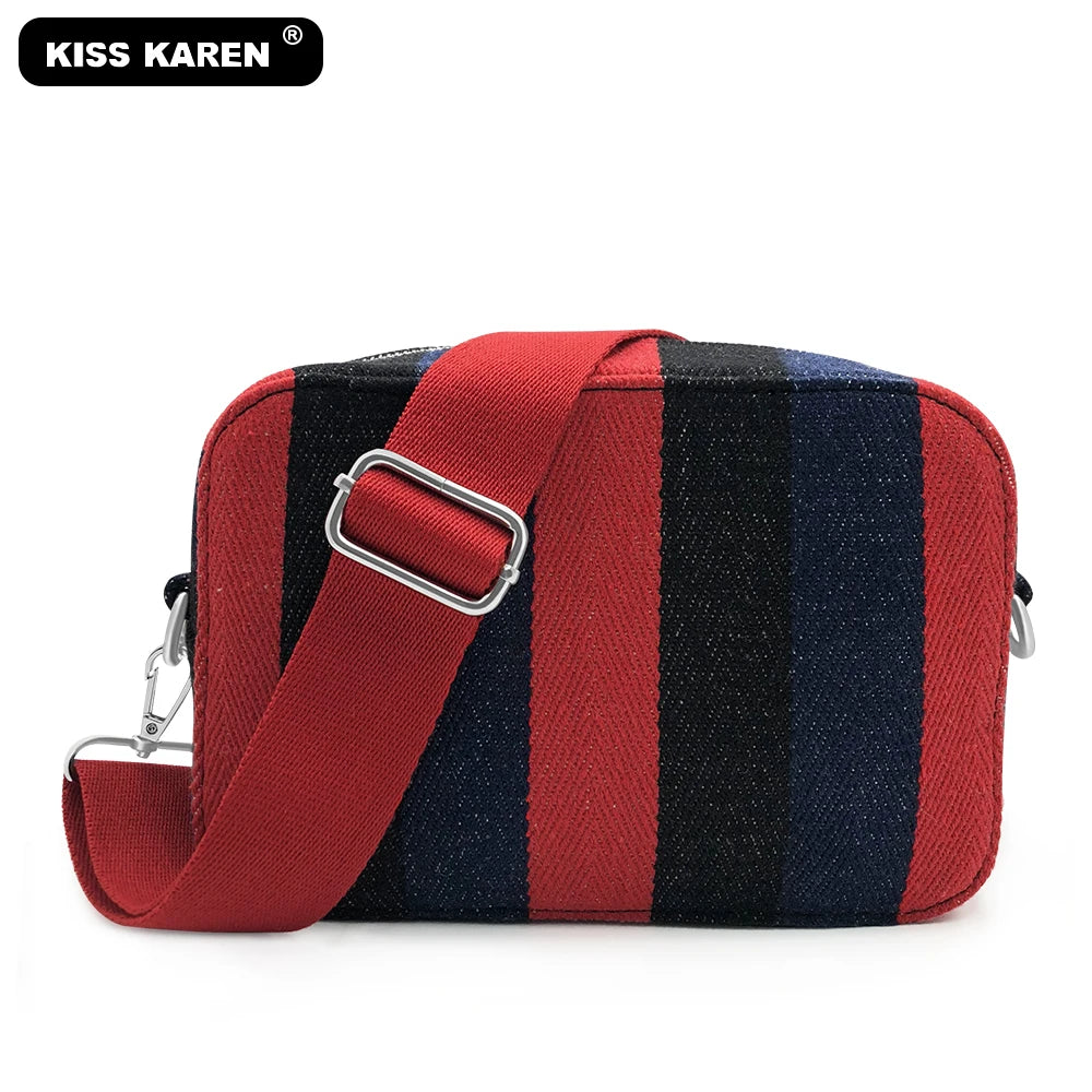 Striped Women Messenger Bags Women's Shoulder Bags Lady Purse Cross-body Bags