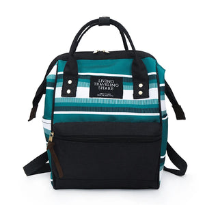 Striped Mummy Bag Multi-Function Maternal and Child Package Backpack