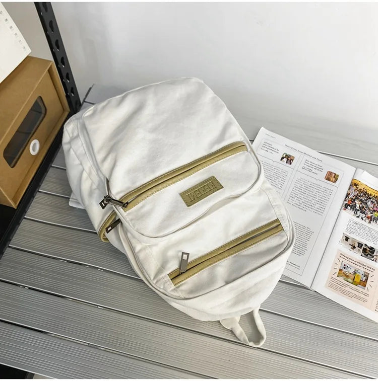 Student High Street Canvas Fabric School Book Laptop Backpack