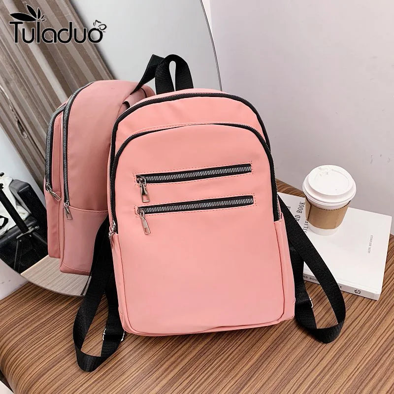 Canvas Backpack Shoulder Bag Women Schoolbag Teenages Large Capacity