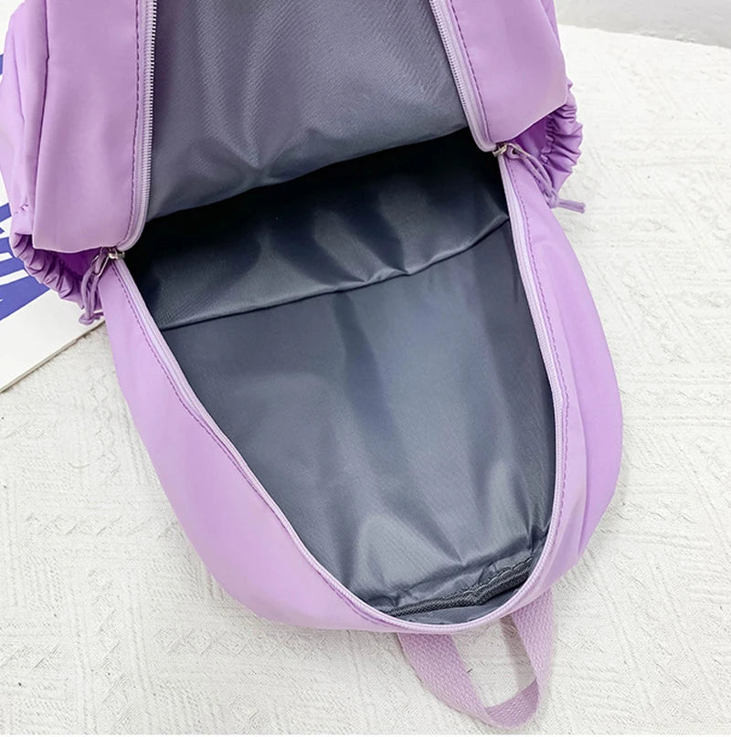 Sweet Waterproof School Bag with Bear Toy