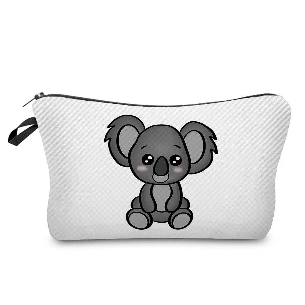 Cartoon Koala Print Pencil Case Makeup Bag