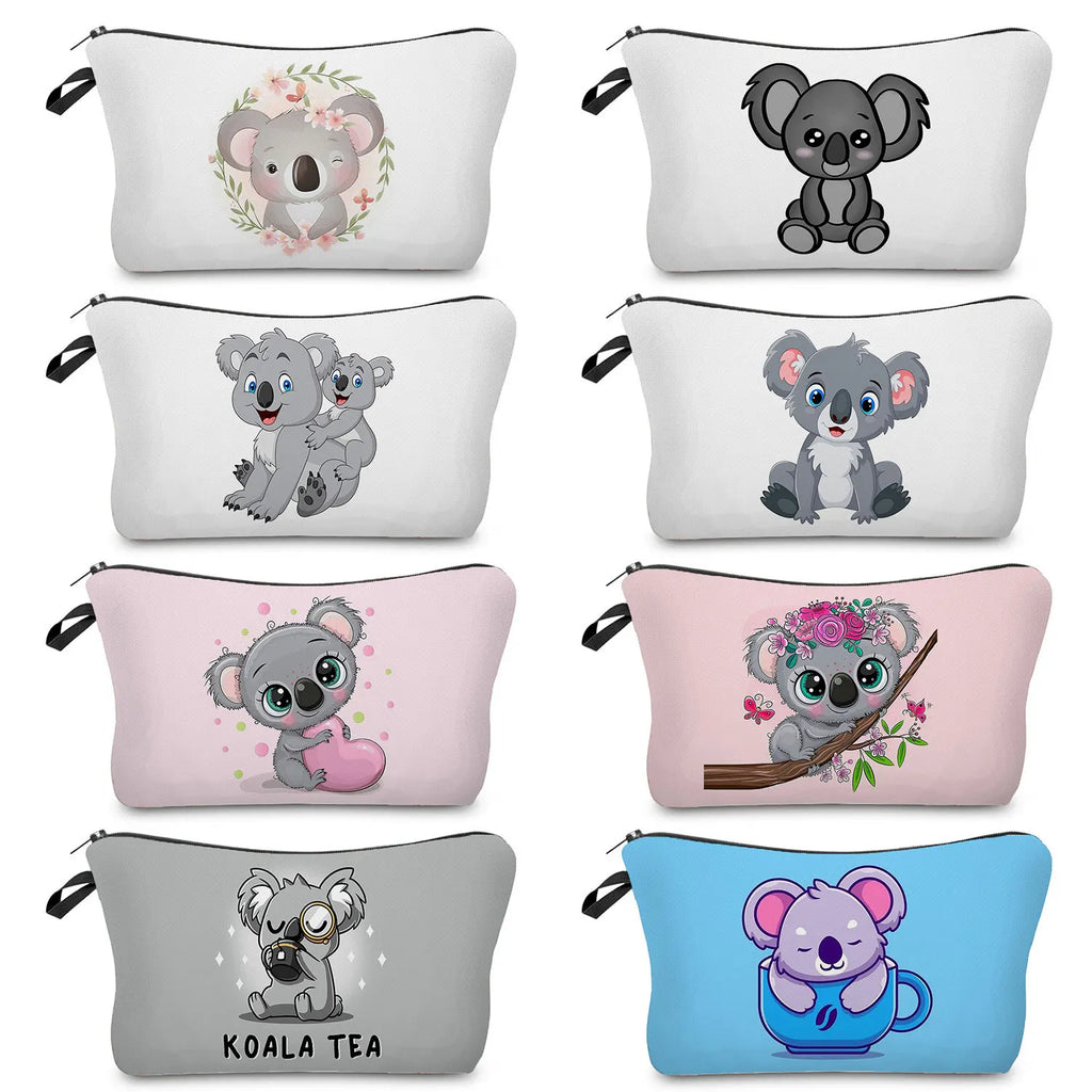 Cartoon Koala Print Pencil Case Makeup Bag