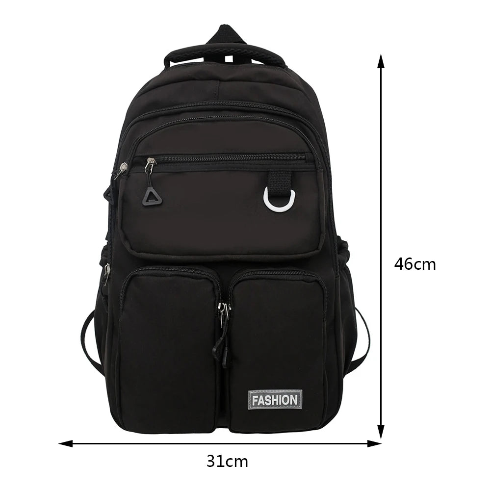 Student Schoolbag Solid Sports Knapsack Large Capacity Waterproof Nylon
