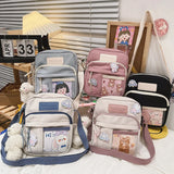 Cartoon Nylon Waterproof Transparent Messenger Bag