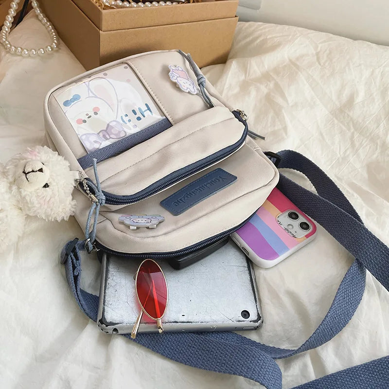 Cartoon Nylon Waterproof Transparent Messenger Bag