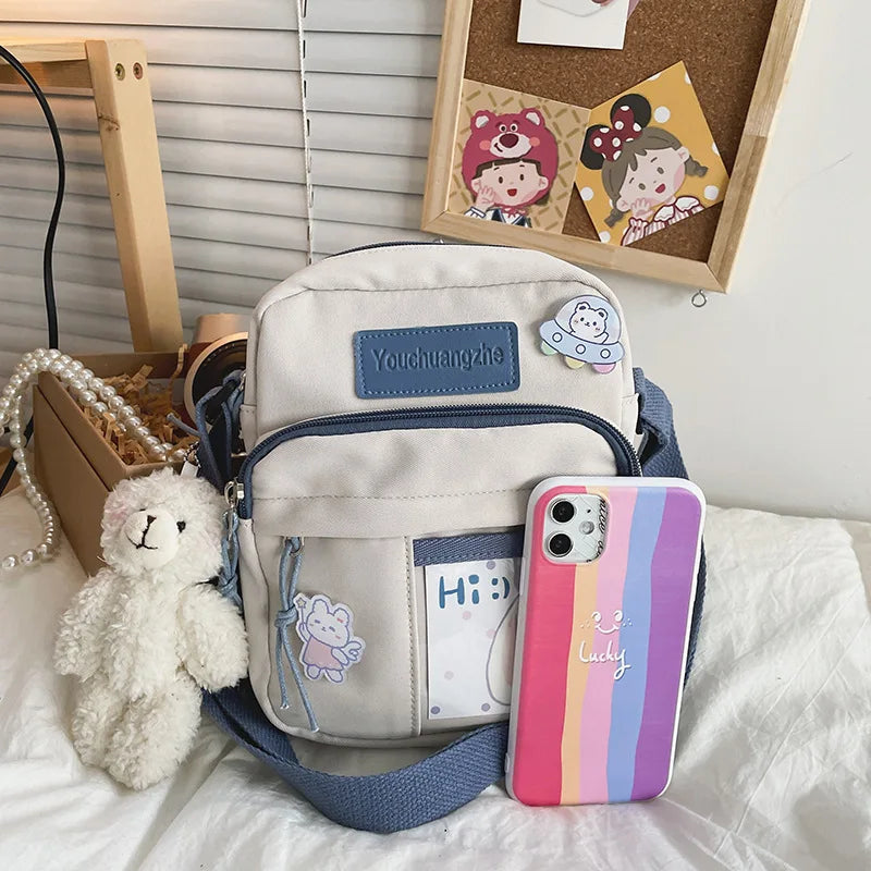 Cartoon Nylon Waterproof Transparent Messenger Bag