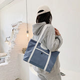 Casual Bear Print Canvas Shoulder Bag Women Larger Capacity Tote Bag
