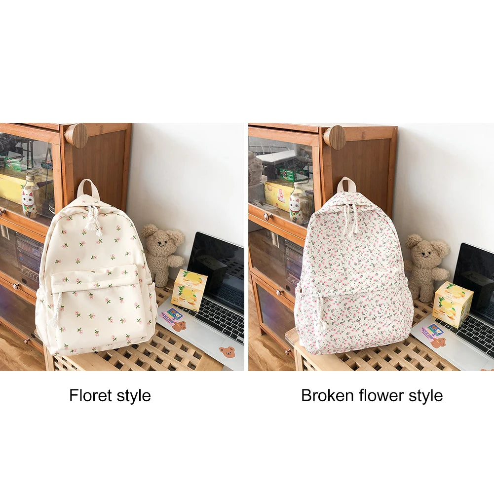Women Floral Printing Backpack Casual School Bags