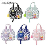 Plaid Nylon Schoolbag for Women Girl Travel