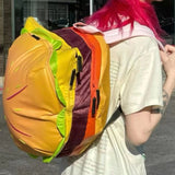 Stylish Hamburger Daypack Laptop Storage Cheeseburger Backpack for Travel