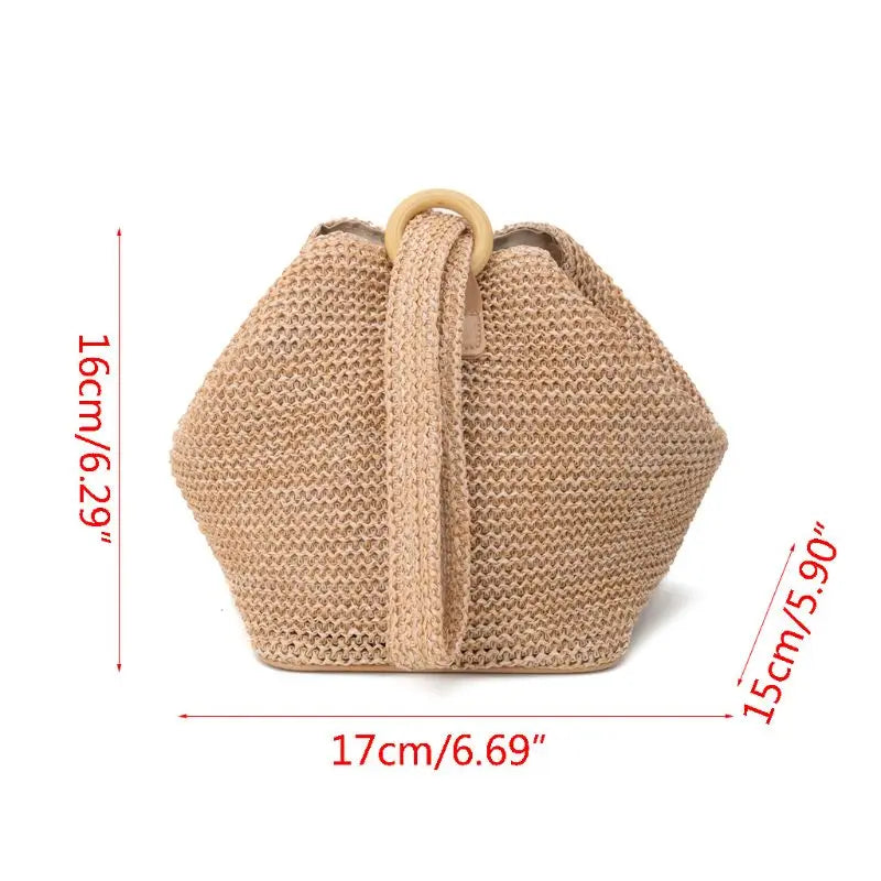 Straw Crochet Clutch Bag for Women Girlfriend Gift