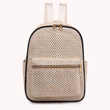 Women Straw Backpack Shoulder Bags Hand-Woven Handbags for Travel