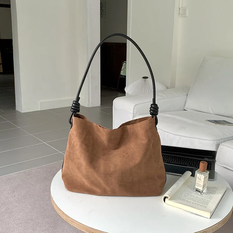 Suede Shoulder Side Bag Women Winter Large Capacity Crossbody Handbag