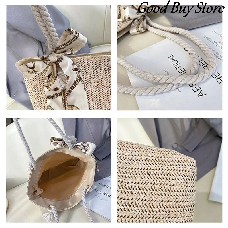 Bohemia Straw Beach Bag Women Raffia Shoulder Purse Totes
