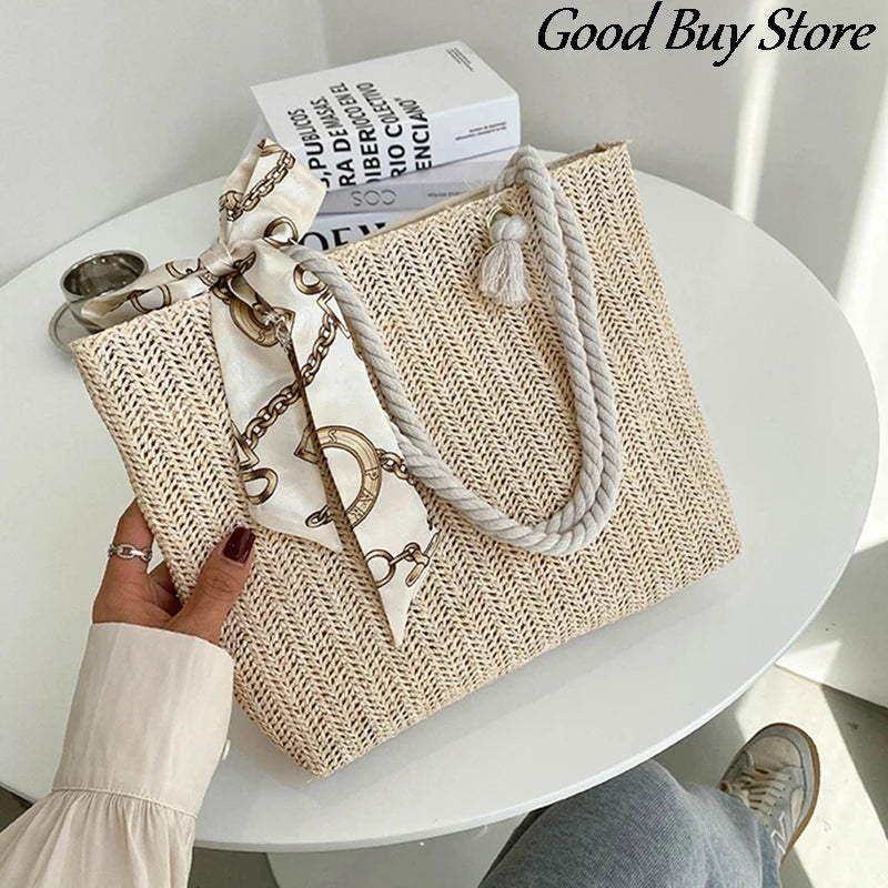 Bohemia Straw Beach Bag Women Raffia Shoulder Purse Totes