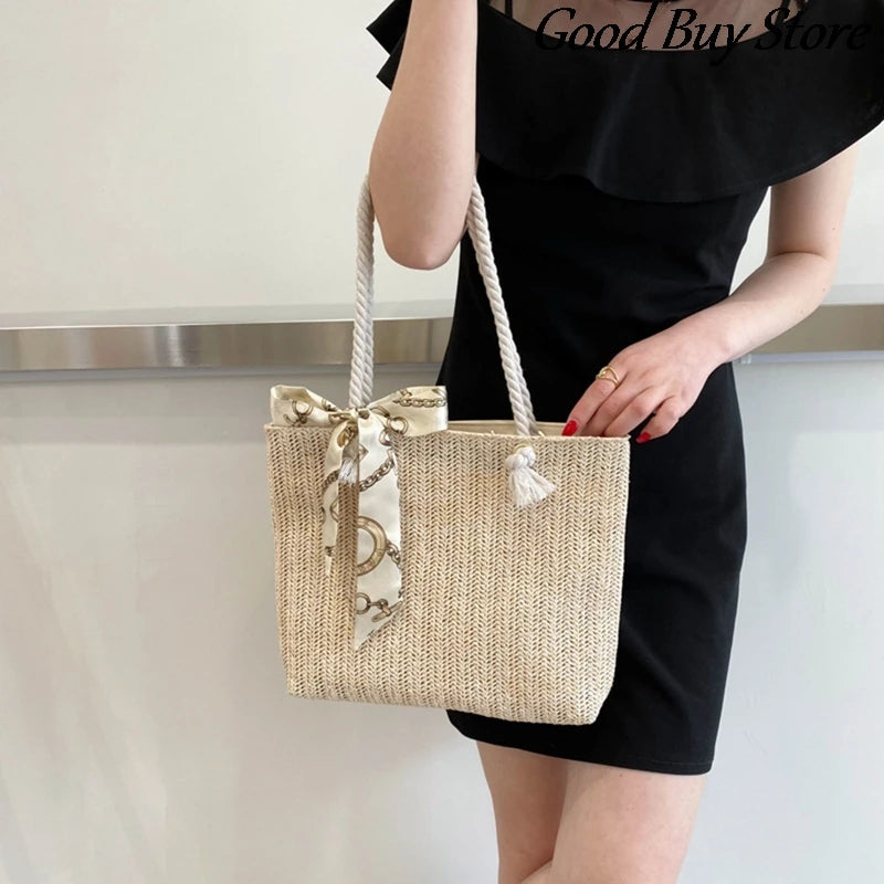 Bohemia Straw Beach Bag Women Raffia Shoulder Purse Totes