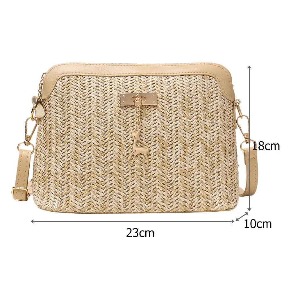 Summer Beach Straw Weave Shoulder Bag for Women