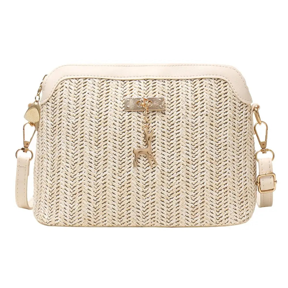 Summer Beach Straw Weave Shoulder Bag for Women