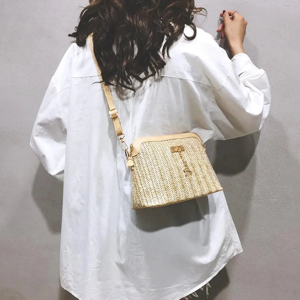 Summer Beach Straw Weave Shoulder Bag for Women