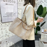 Summer Beach Straw Shoulder Bags for Women Large Capacity Woman Handbags