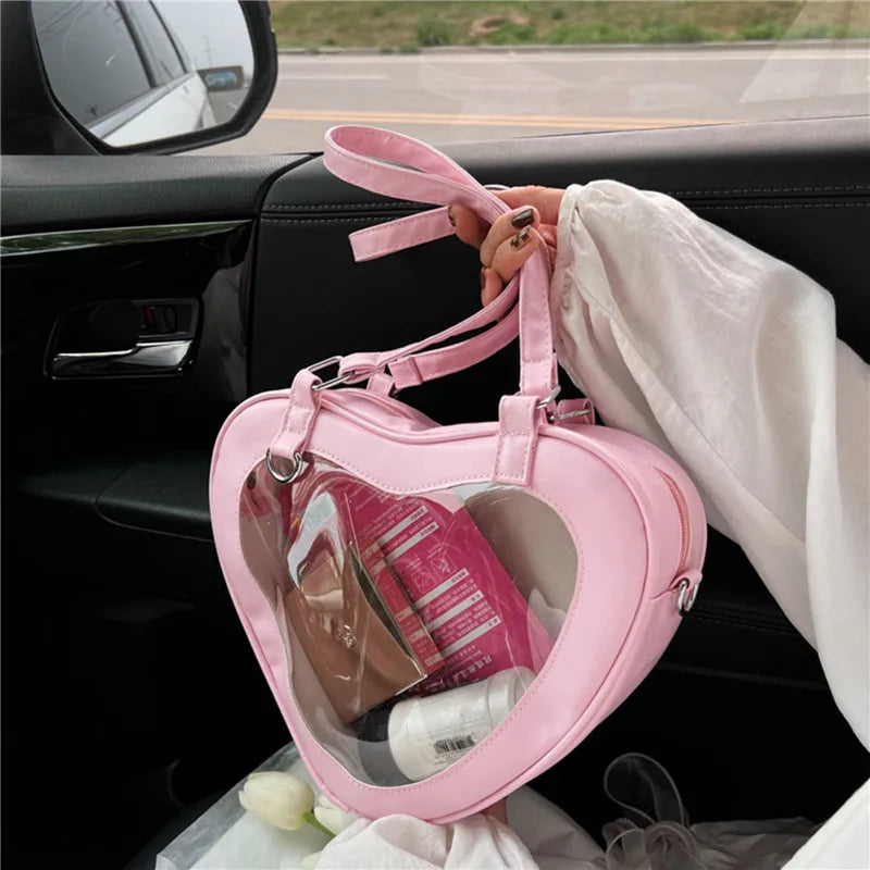 Summer Candy Love Heart Jelly Shape Backpacks Harajuku School Bag