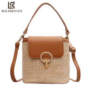 Summer Woven Bag Women Shoulder Bag Vintage Crossbody Bag for Women